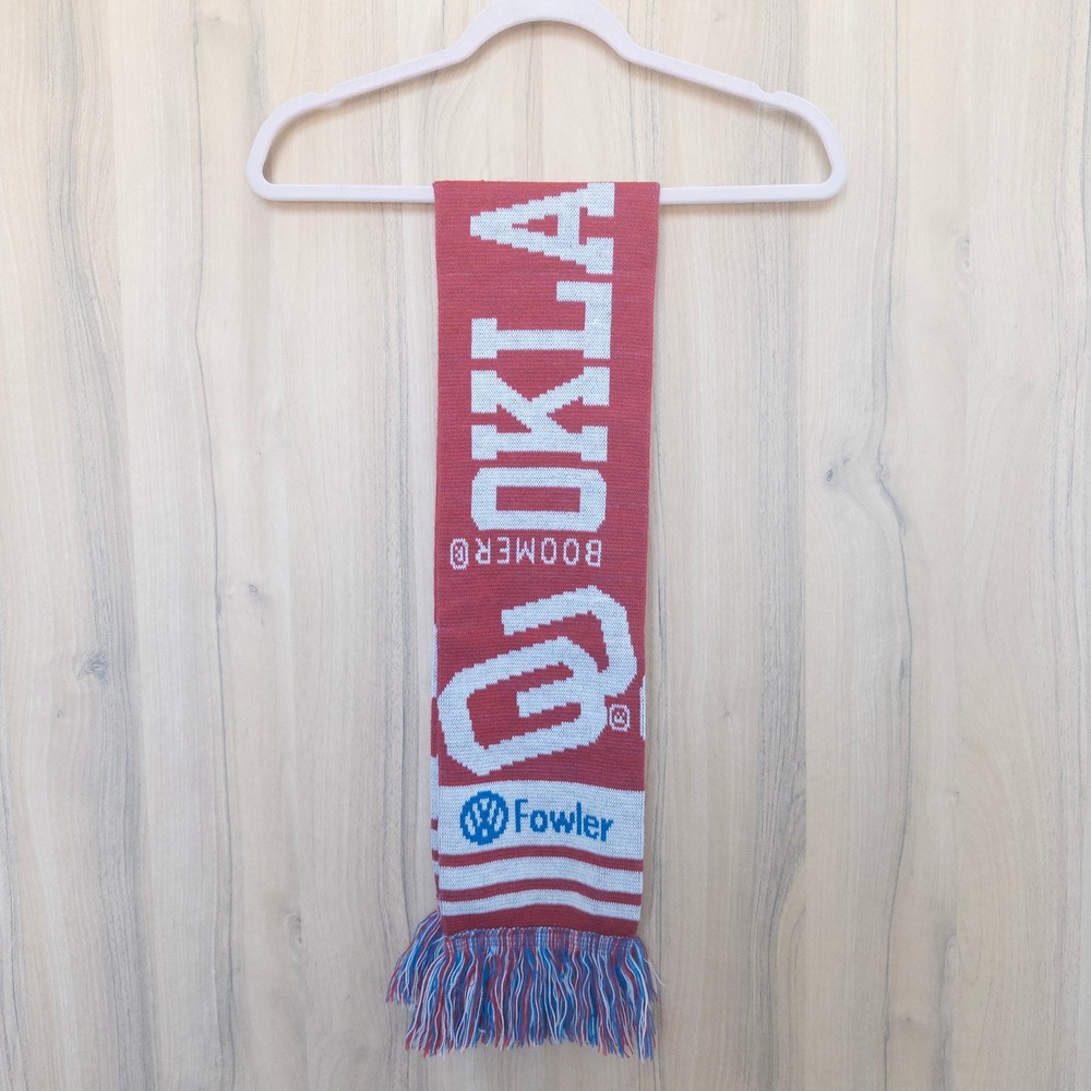 Oklahoma Sooners OU Boomer Sooner Knit Scarf Fowler NCAA Football Fringe